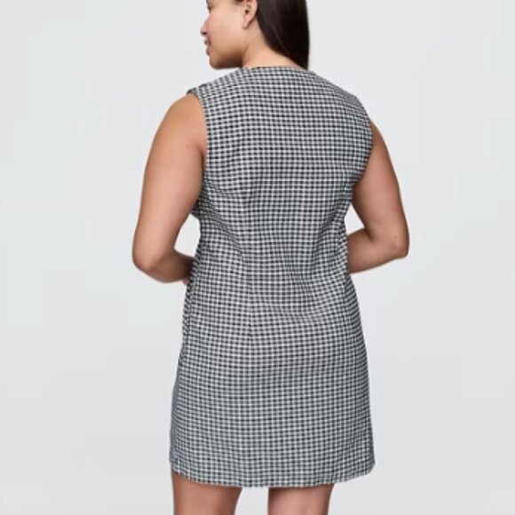 Gap × DÔEN Responsibly Made Sleeveless Navy Denim Gingham Mini Dress 10 - Picture 6 of 8